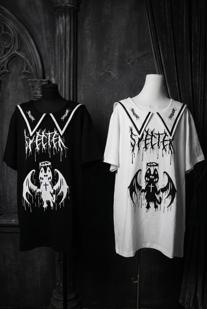 Teufelsgeist-Matrosenkragen-T-Shirt