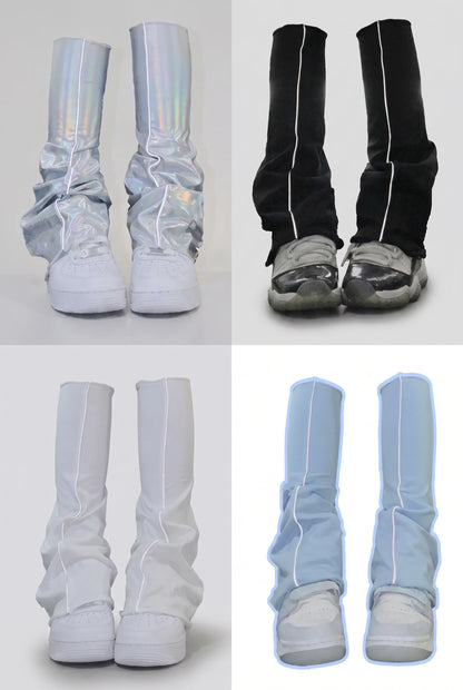 Reflective Lamb Hoof Pleated Leg Warmers