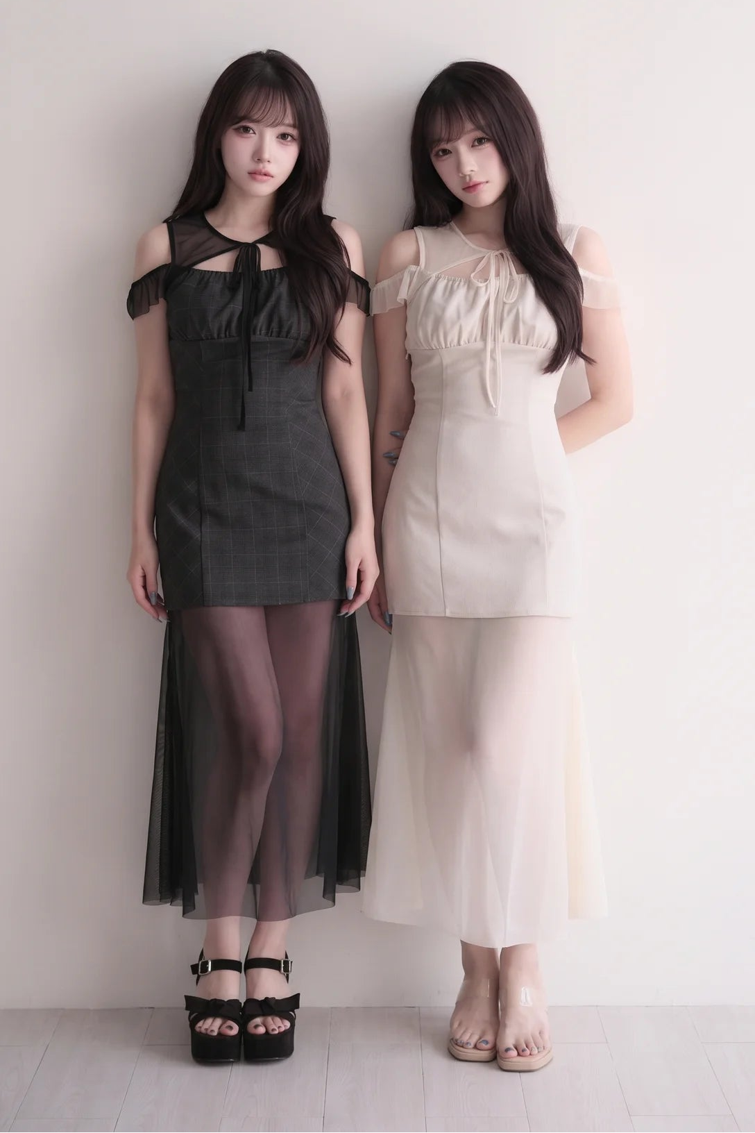 Elegant Sheer Layered Maxi Dress