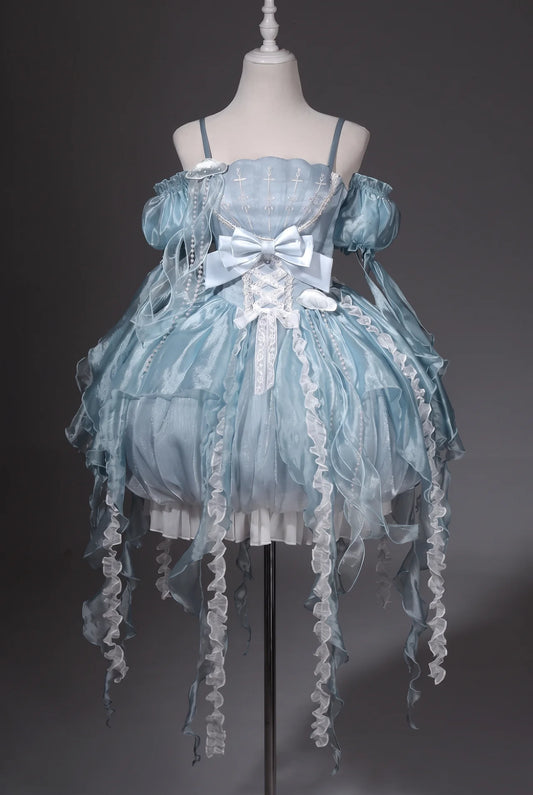 Fantasy Jellyfish Suspender Dress With Sleeves Set