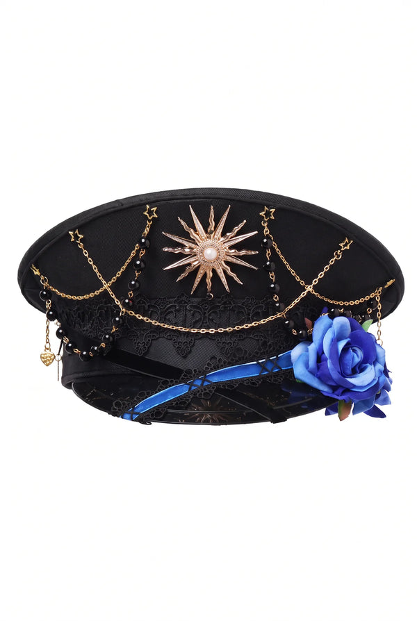 Steampunk Lolita Rose Chain Sun Hat