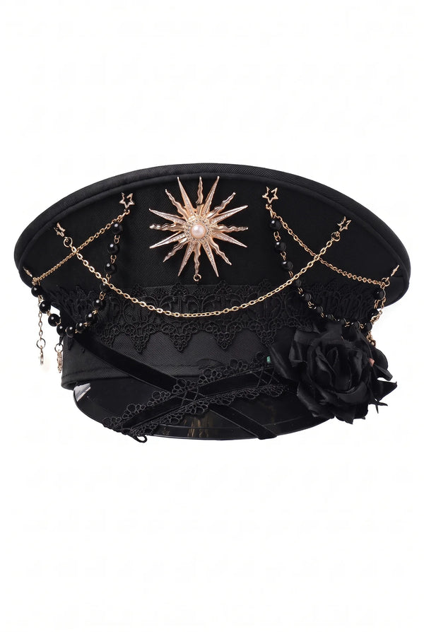 Steampunk Lolita Rose Chain Sun Hat