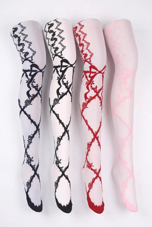 Classical Rose Sheer Tights