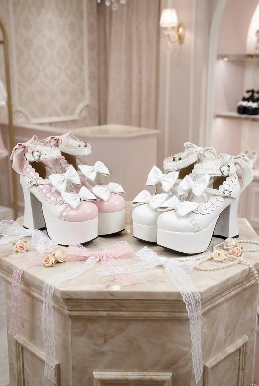 Ribbon Frill Stitching Lolita Shoes