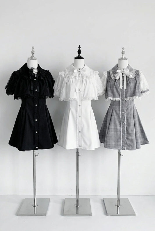 Doll Girly Jirai Kei Cape Dress