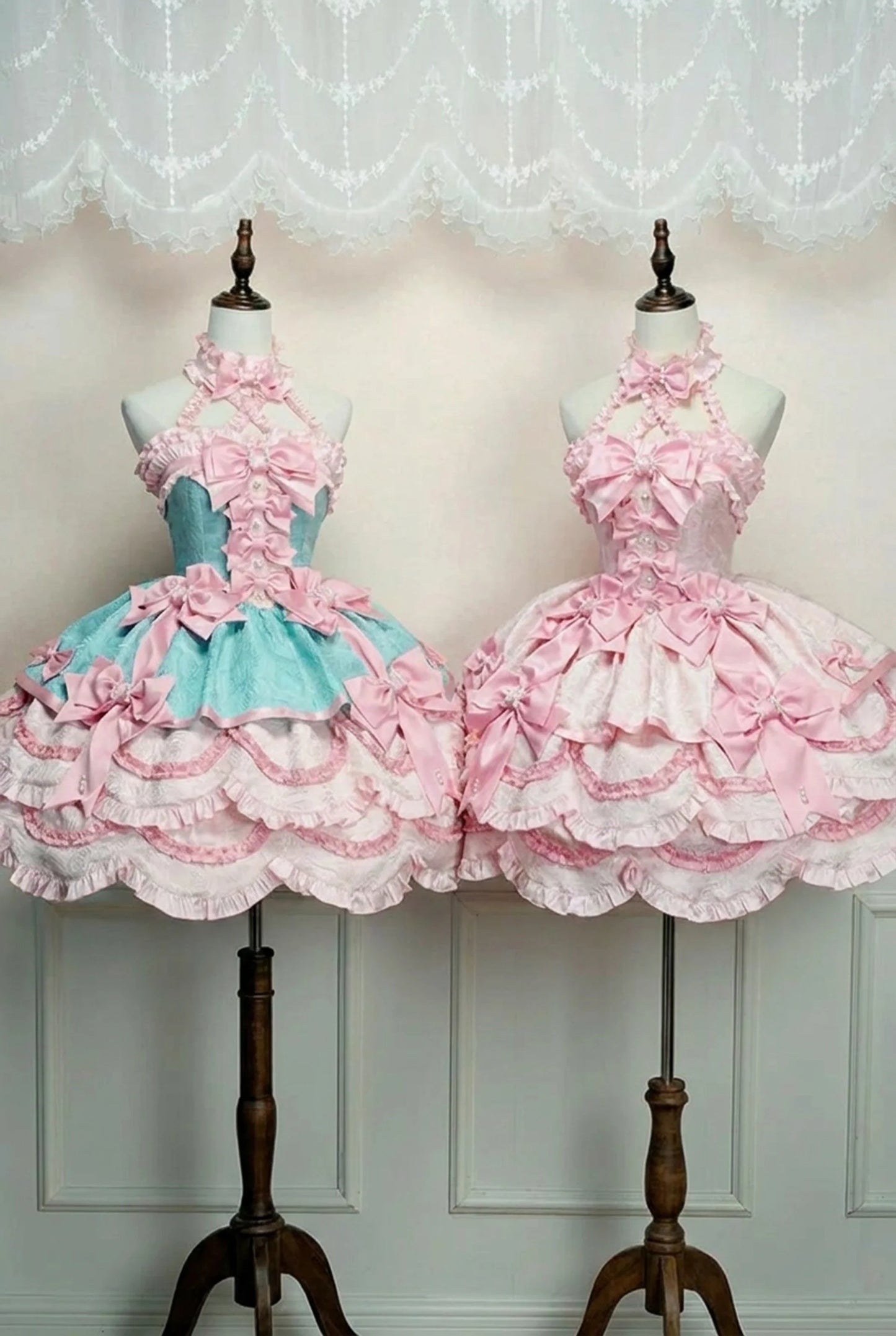 [Précommande jusqu'au 3 mars] Robe à rubans de princesse Lolita à volants doux