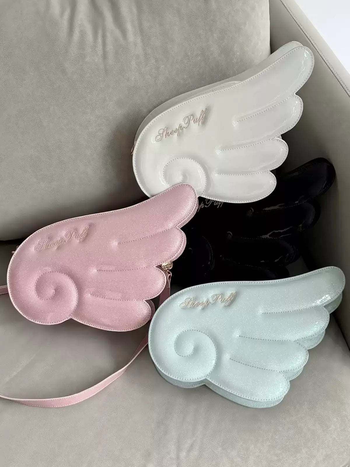 【10月28日予約締切】Black/White/Pink/Mint Sparkle Angel Wing Handbag Crossbody Bag