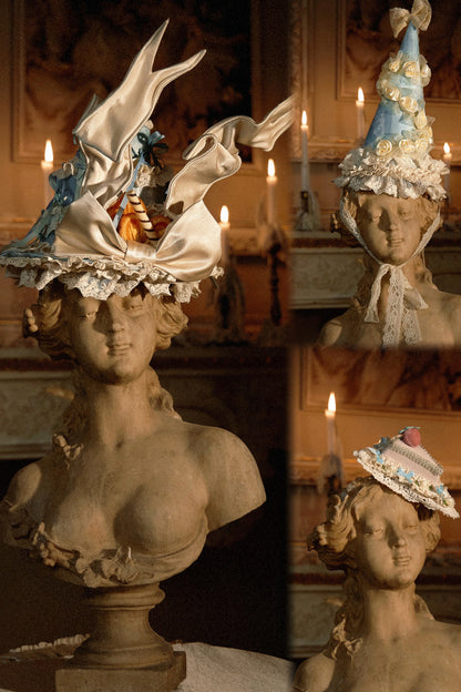 French Rococo Cream Cake Cookie Hat