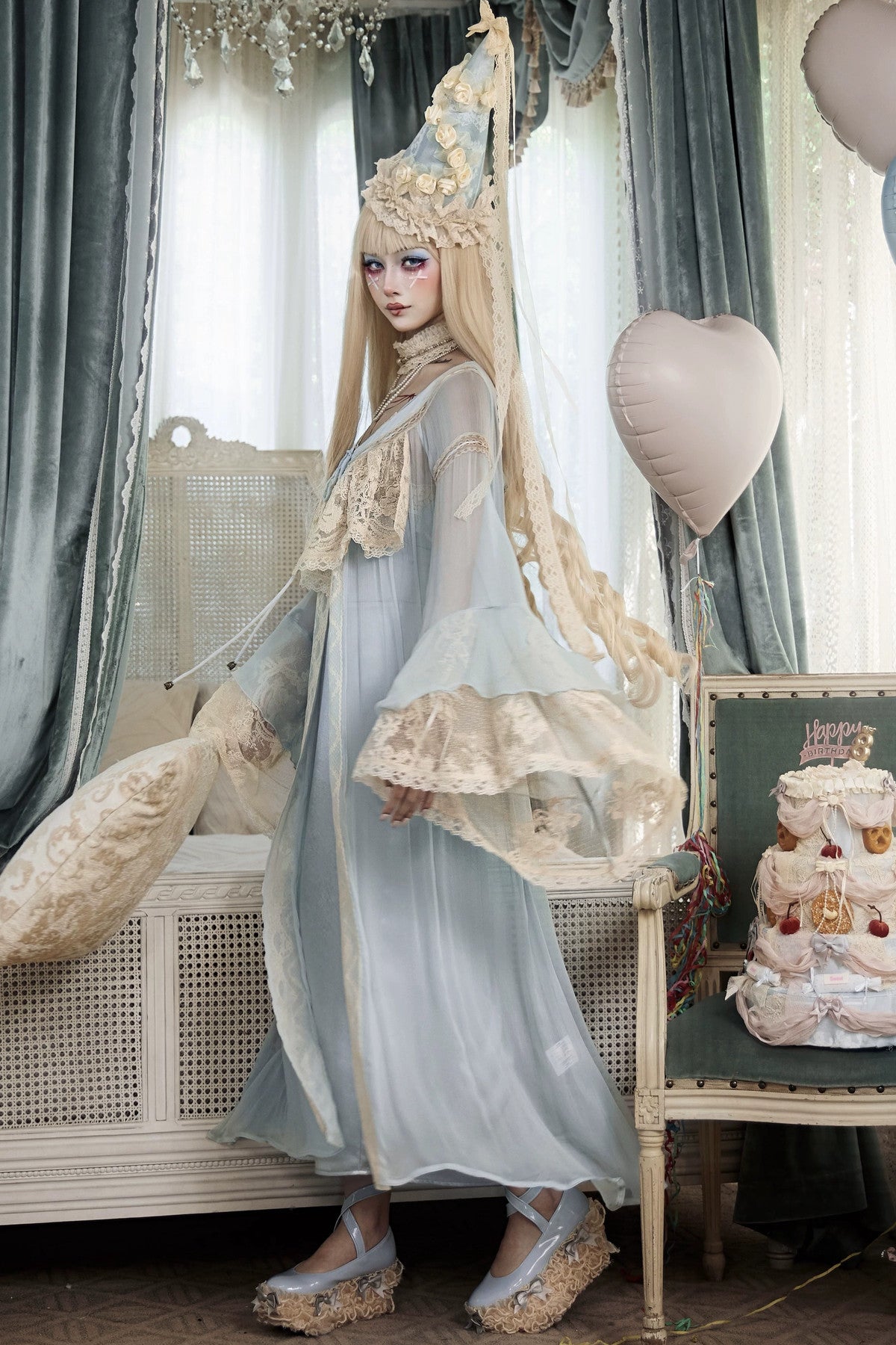 Baby Blue Lace Doll Cardigan