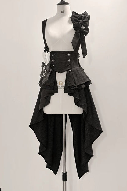 Lolita Prince Rabbit Waist Belt Shirt and Pants Set-Up