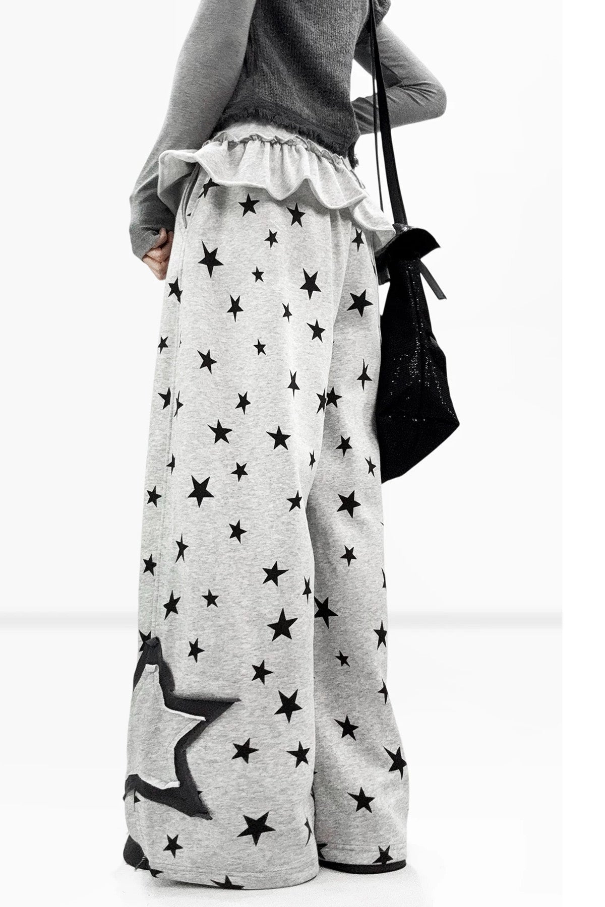 Star Print Wide Leg Pants