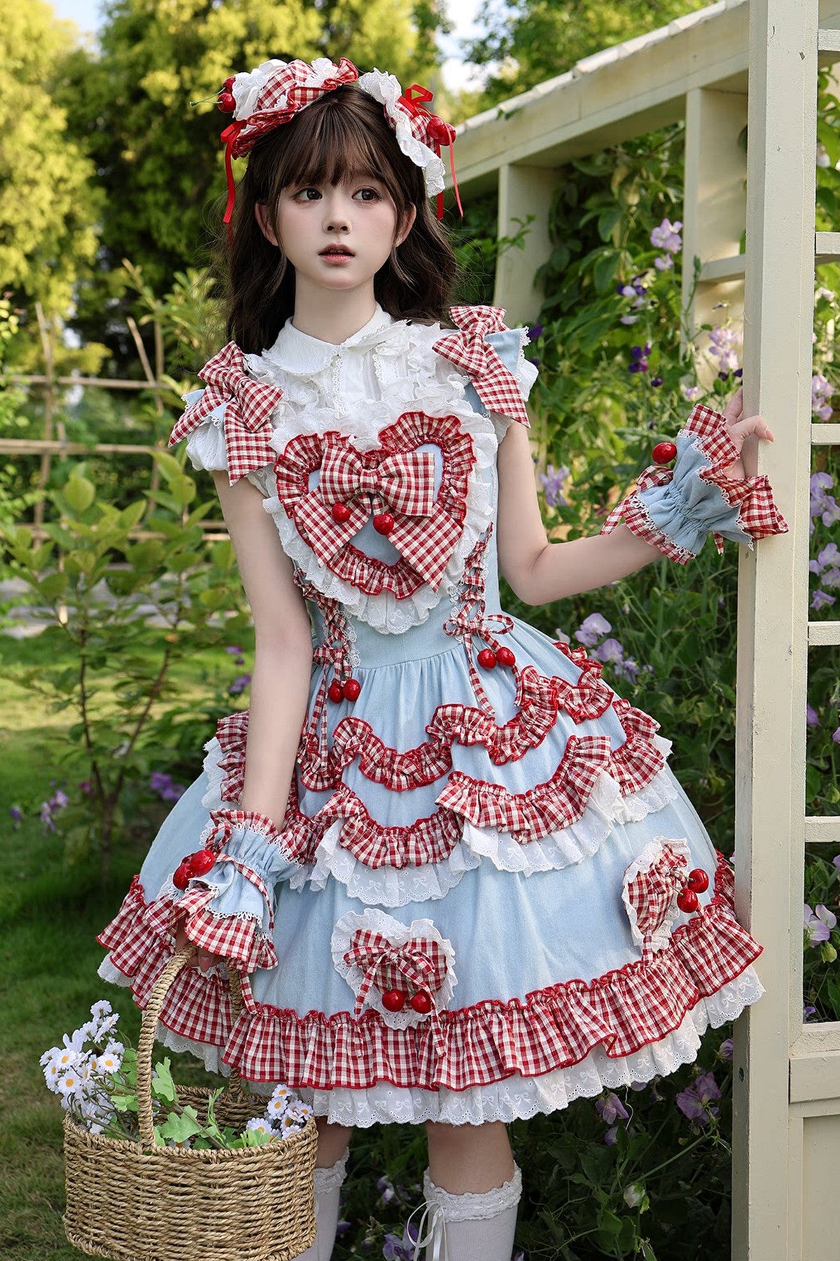 Red Check Cherry JSK Sundress