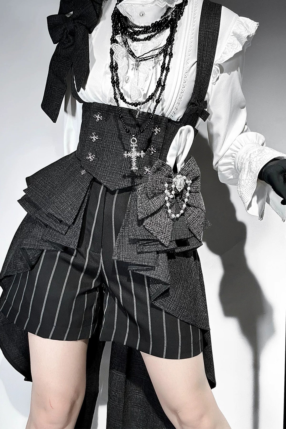 Lolita Prince Rabbit Waist Belt Shirt and Pants Set-Up