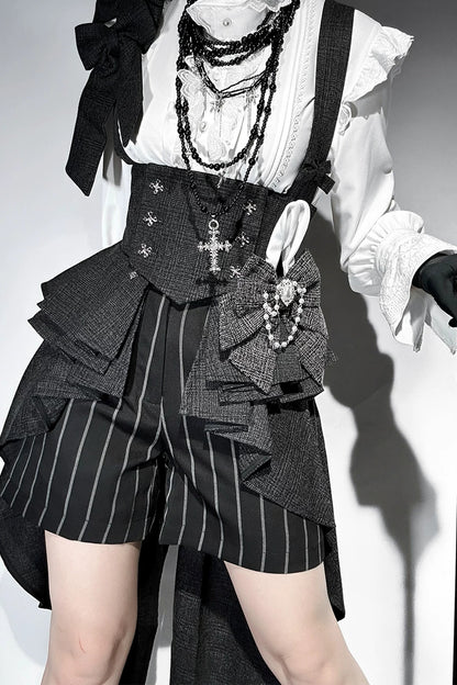 Lolita Prince Rabbit Waist Belt Shirt and Pants Set-Up