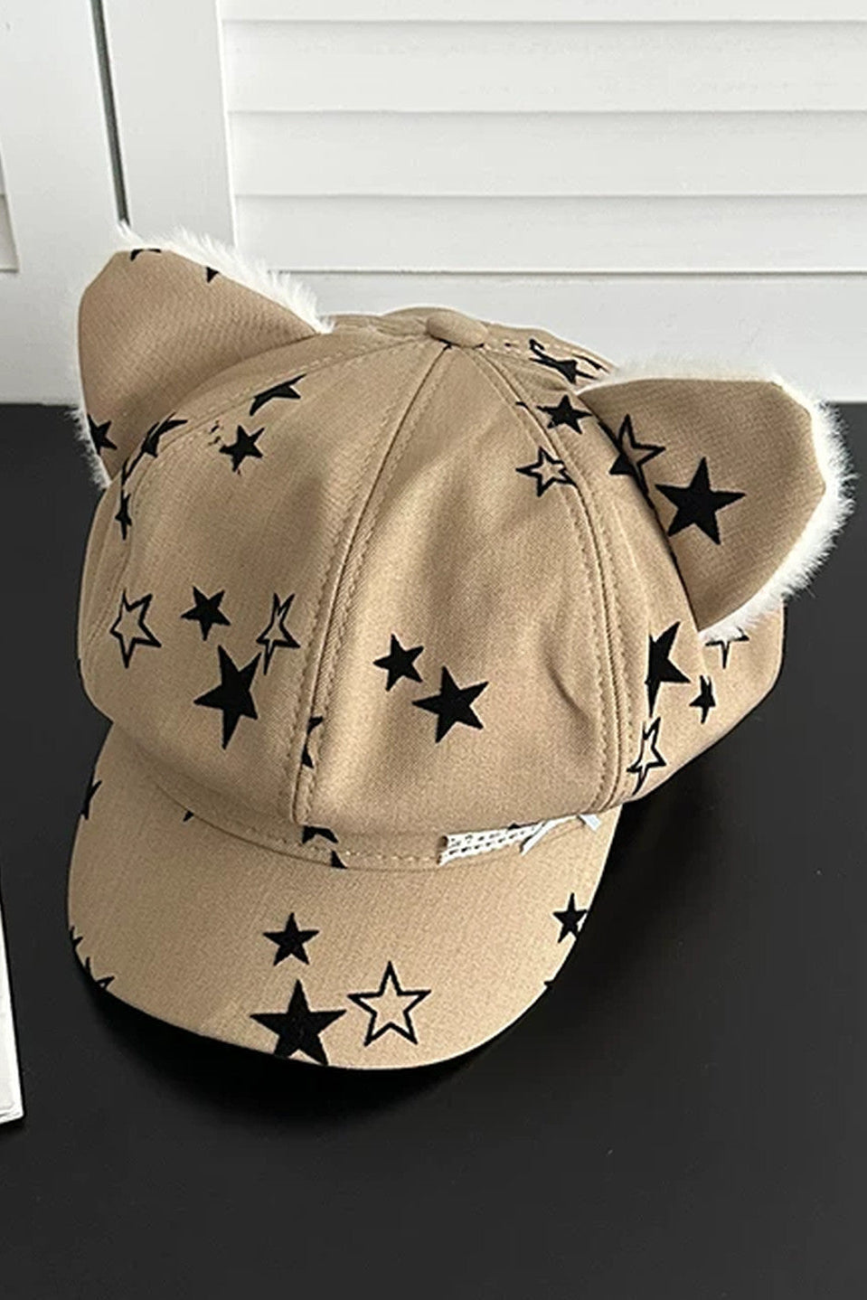 Star Bow Plush Ear Octagonal Newsboy Cap