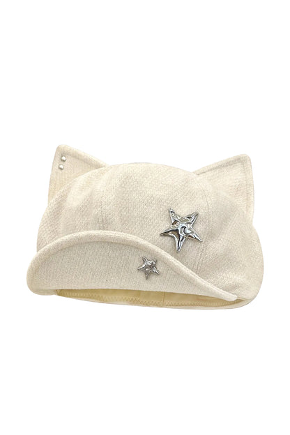 Cartoon Cat Ear Star Beret