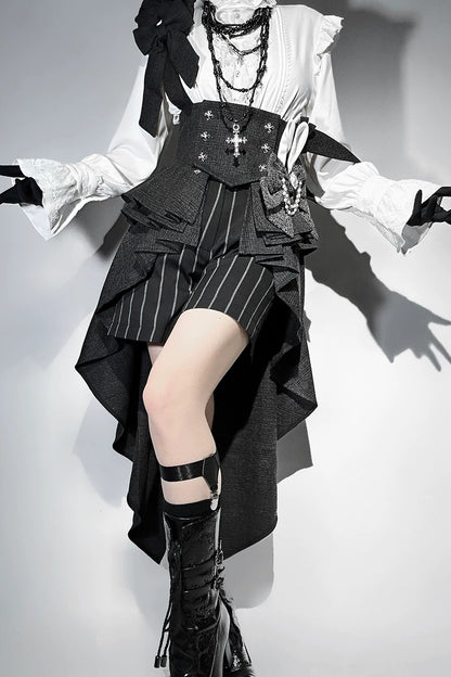 Lolita Prince Rabbit Waist Belt Shirt and Pants Set-Up