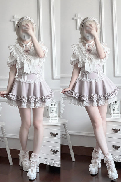 High-Waisted Puffy Cake Skirt Set
