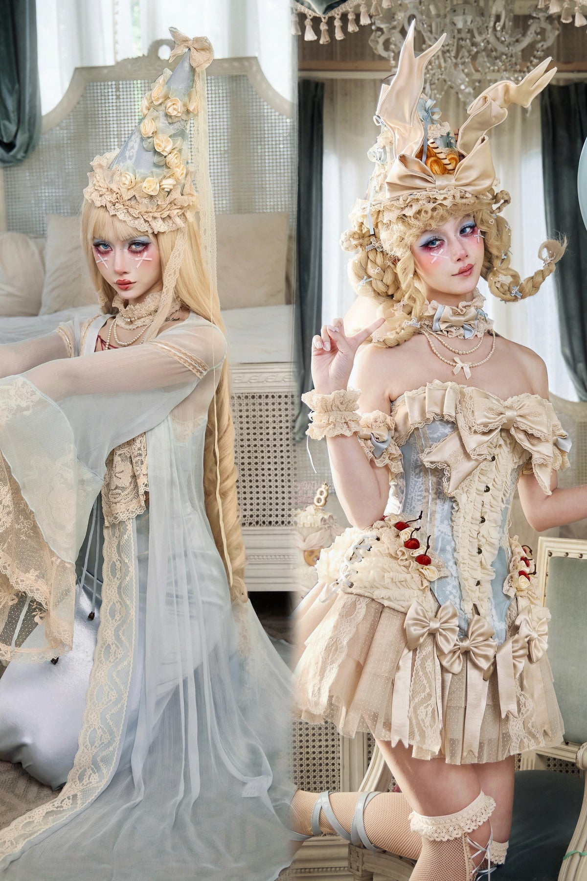 French Rococo Cream Cake Cookie Hat
