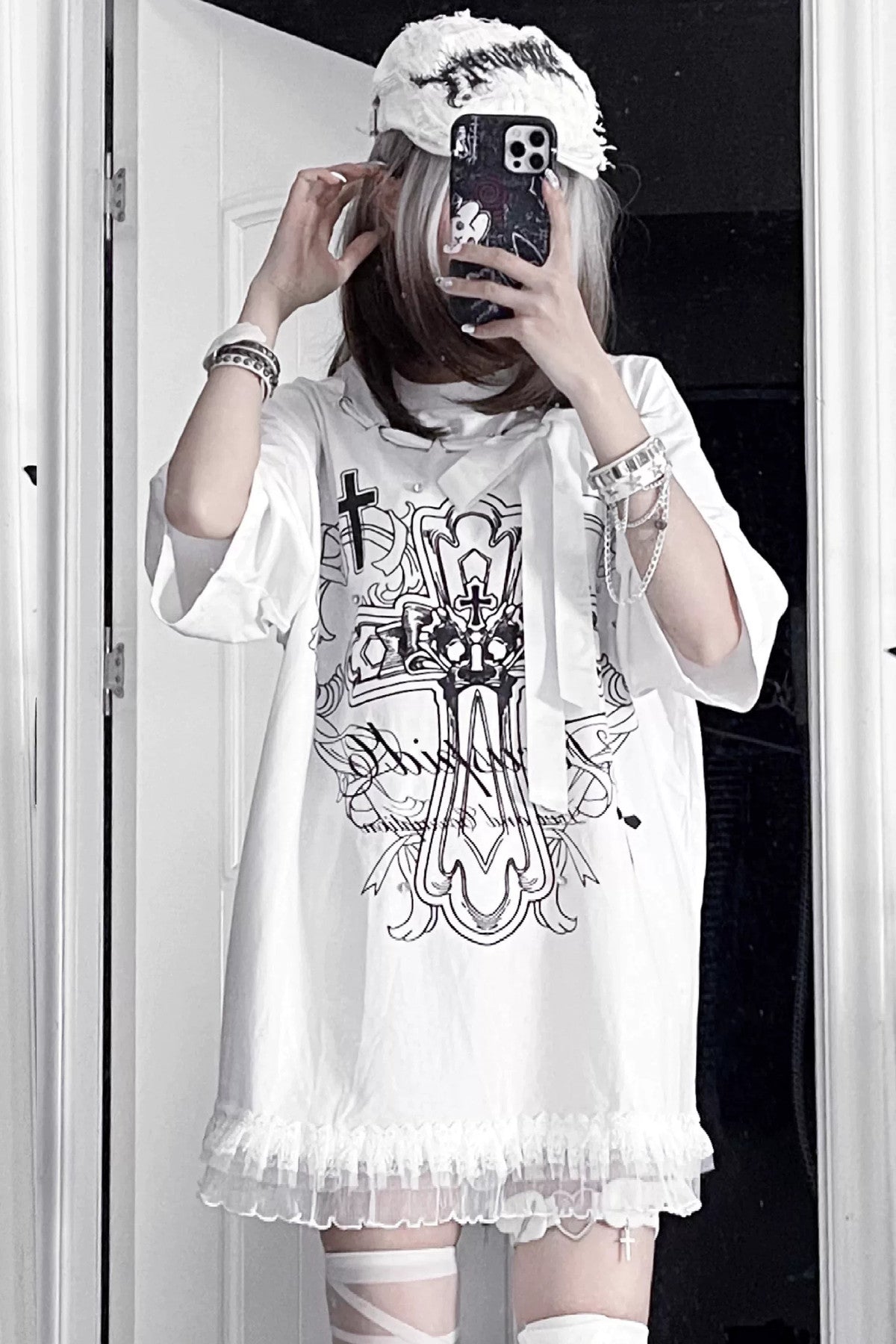 Camiseta holgada de manga corta Night Blood carta de amor