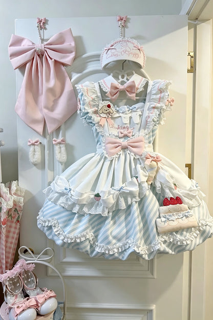 Ensemble robe Lolita à fleurs et chien