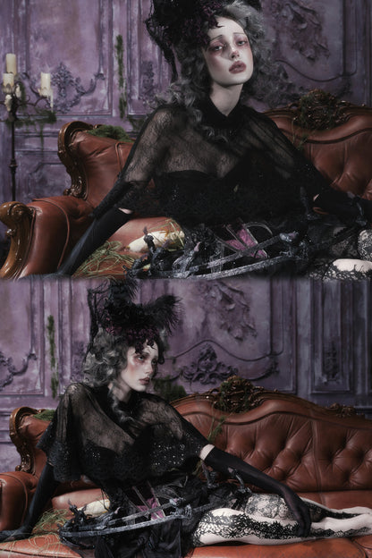 Gothic Black Lace Cape