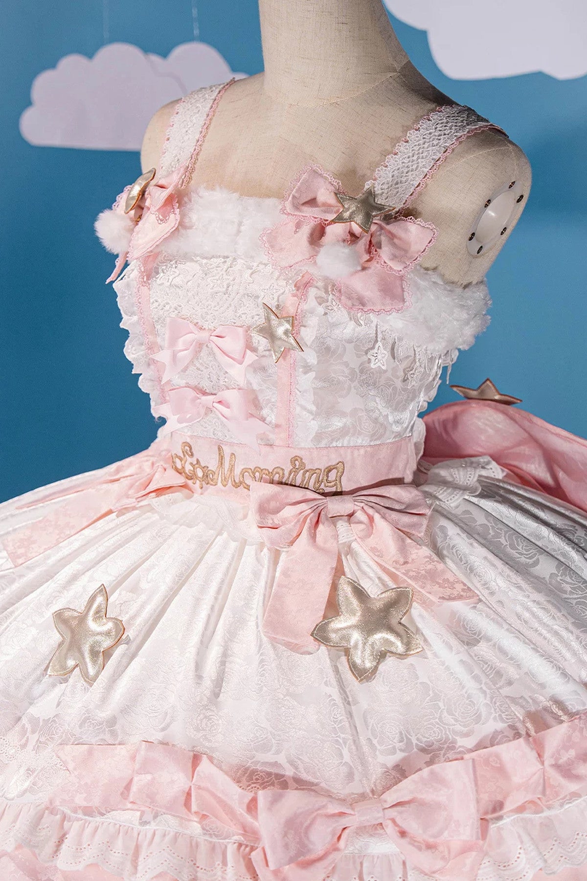 Completo da abito Lolita rosa «Good Morning»