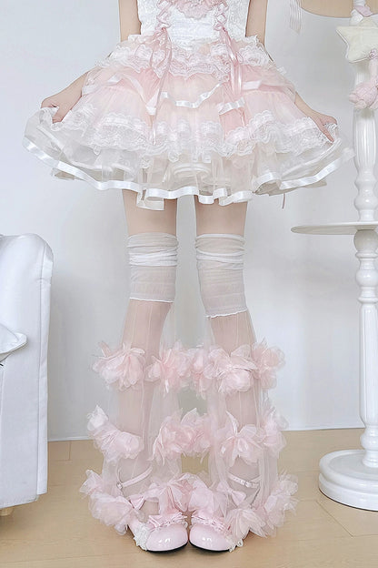 Floral Slouchy Tulle Sock Covers
