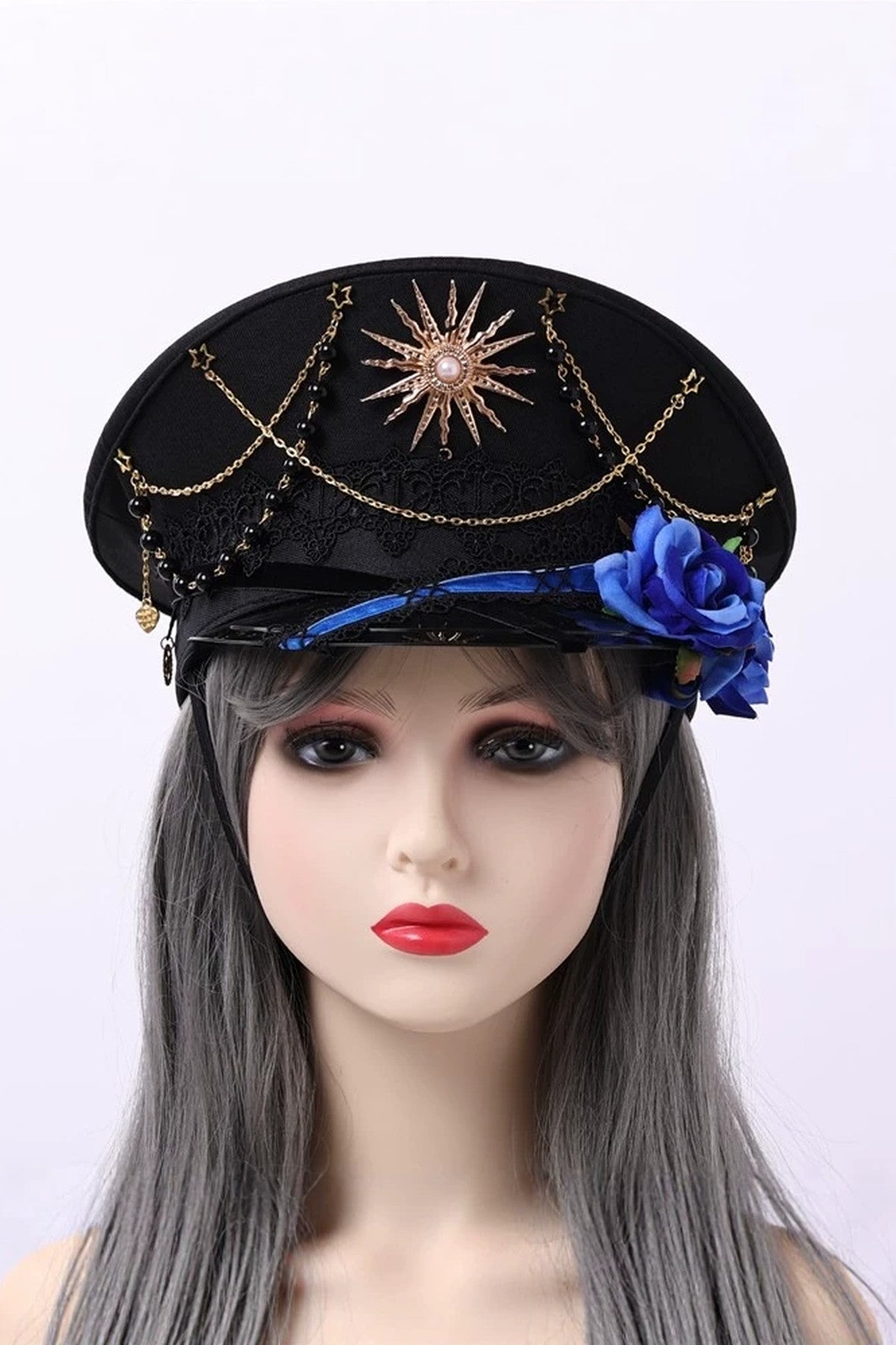 Steampunk Lolita Rose Chain Sun Hat