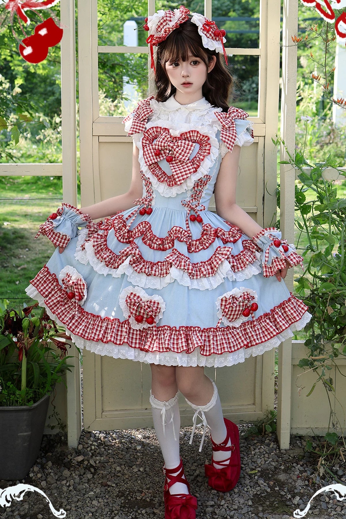 Red Check Cherry JSK Sundress