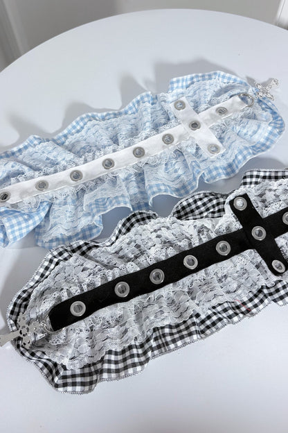 Cross Ribbon Lace Headband
