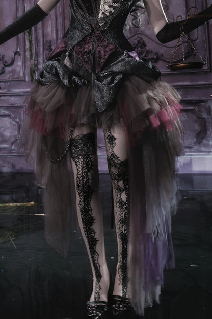 Asymmetrischer Gothic-Meshrock