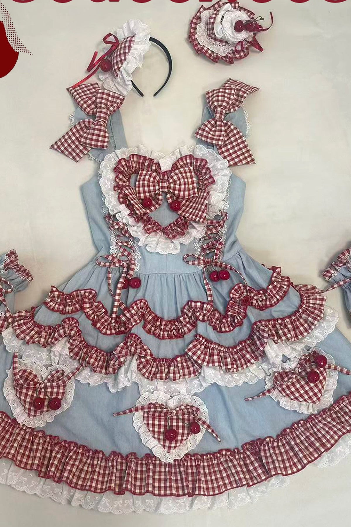 Red Check Cherry JSK Sundress