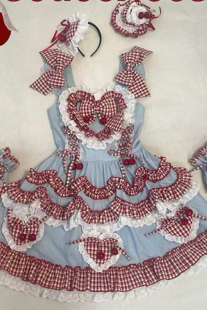 Red Check Cherry JSK Sundress