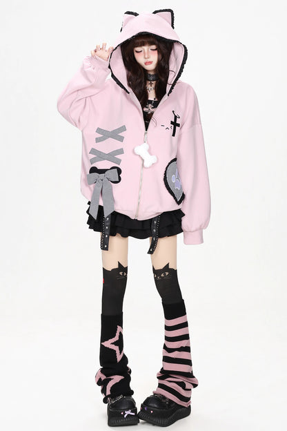 Y2K Star Striped Leg Warmers
