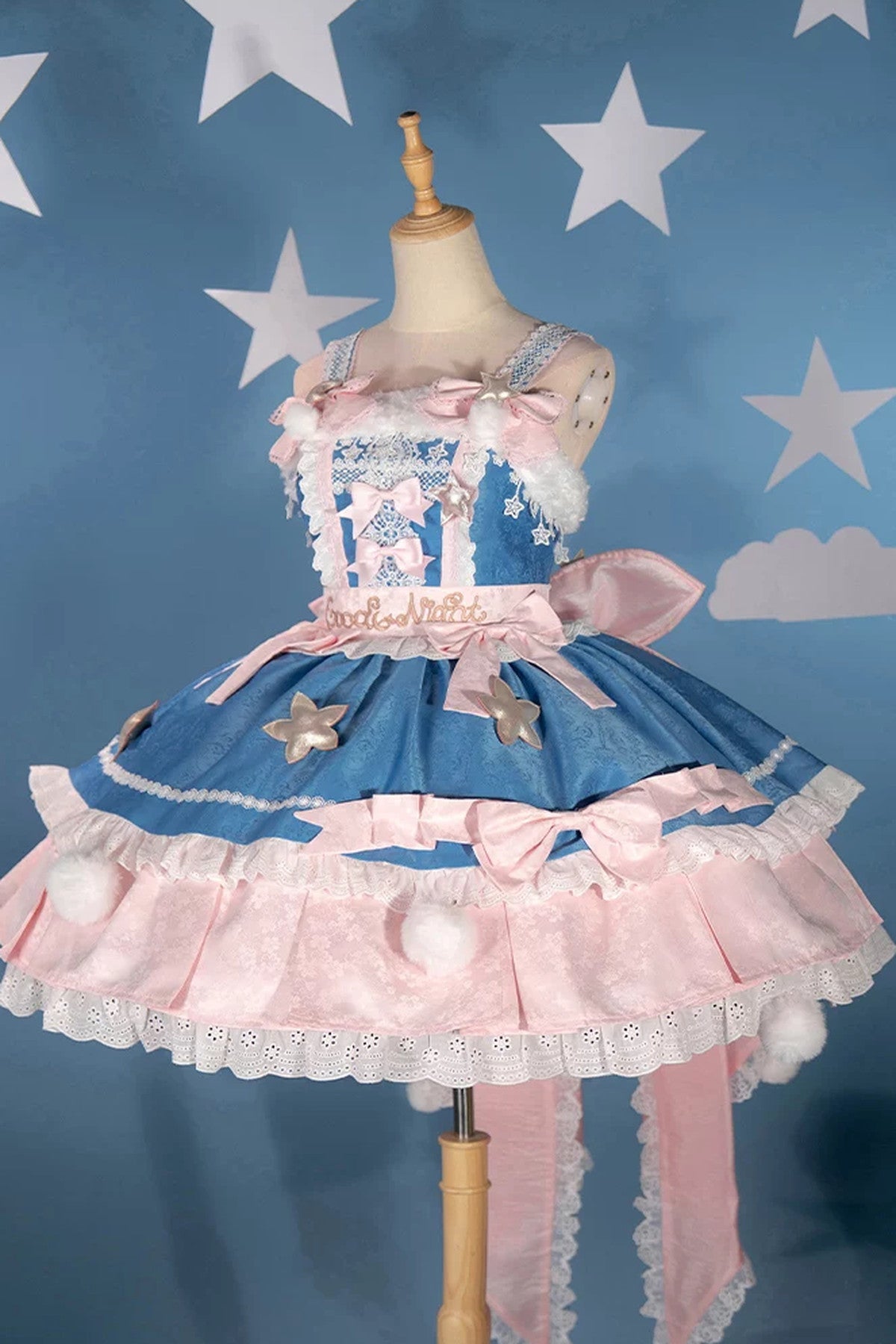 Completo da abito Lolita rosa «Good Morning»