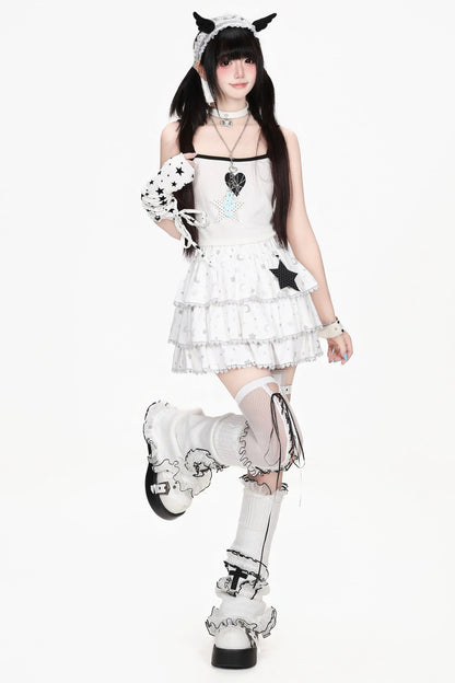Star Night Hooded Jacket Skirt Set-Up