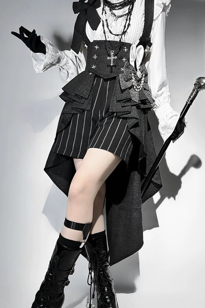 Lolita Prince Rabbit Waist Belt Shirt and Pants Set-Up