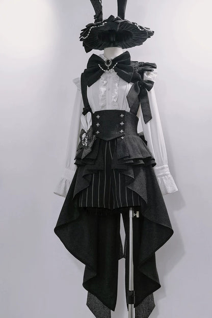 Lolita Prince Rabbit Waist Belt Shirt and Pants Set-Up