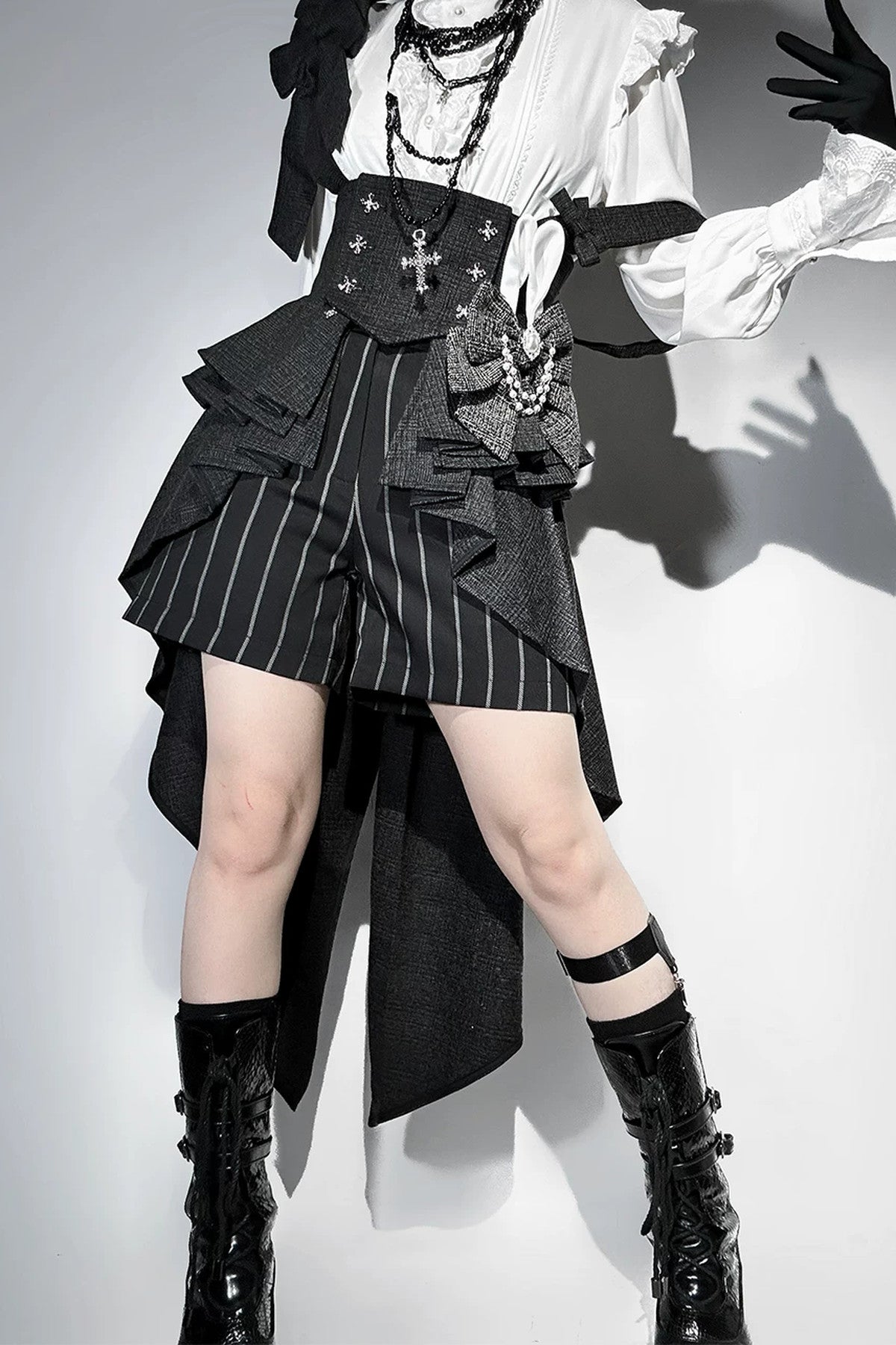Lolita Prince Rabbit Waist Belt Shirt and Pants Set-Up