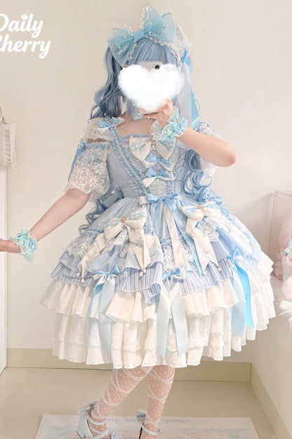 Ensemble robe Lolita en dentelle glaçage sel marin