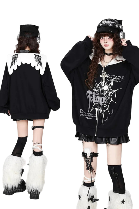 Original Nautical Print Hooded Jacket