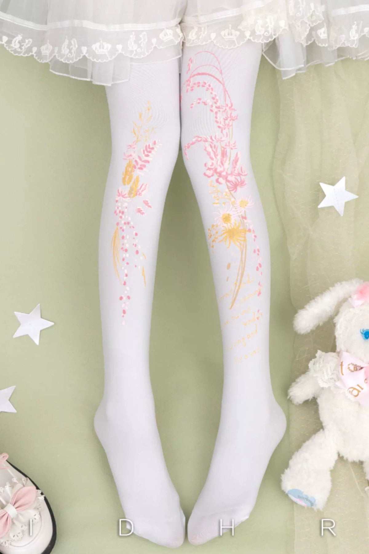 Floral Print Tights