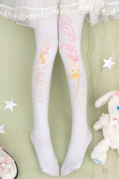 Floral Print Tights