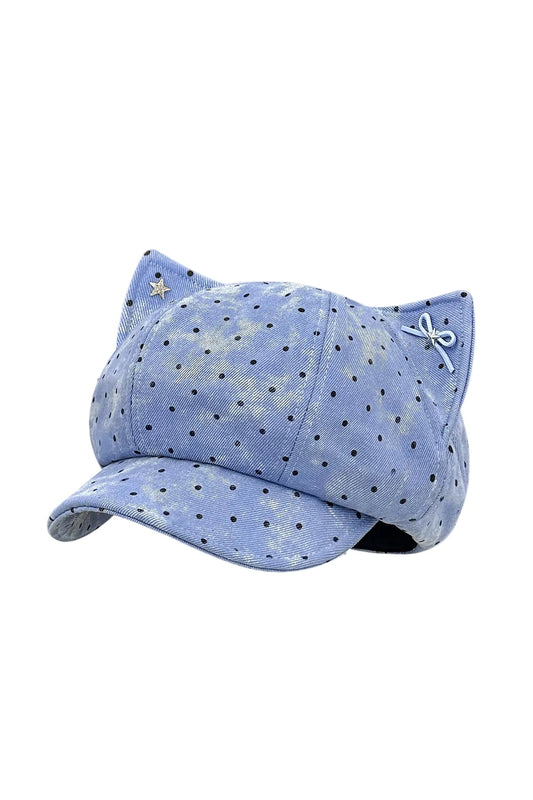 Polka Dot Cat Ear Octagonal Hat