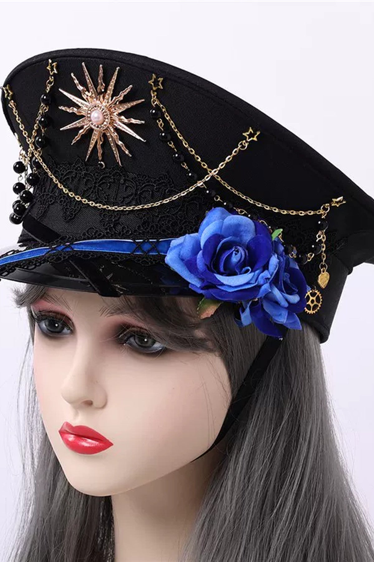 Steampunk Lolita Rose Chain Sun Hat