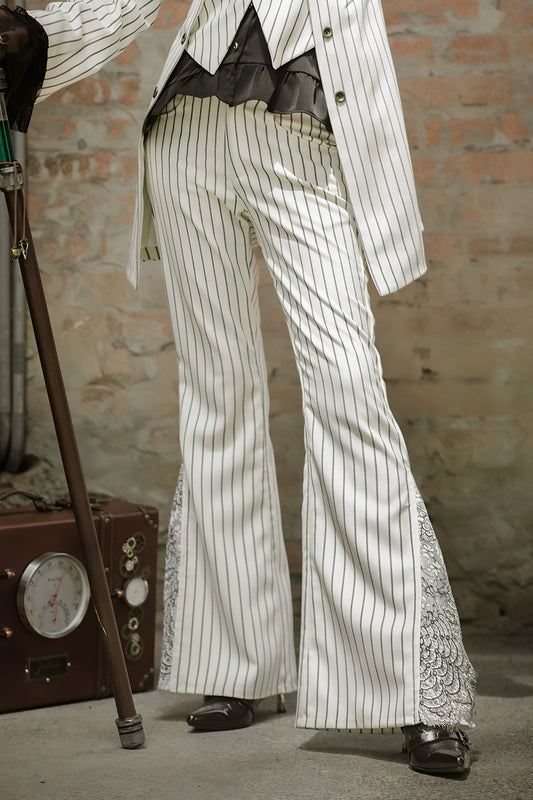 Striped Flared Suit Pants