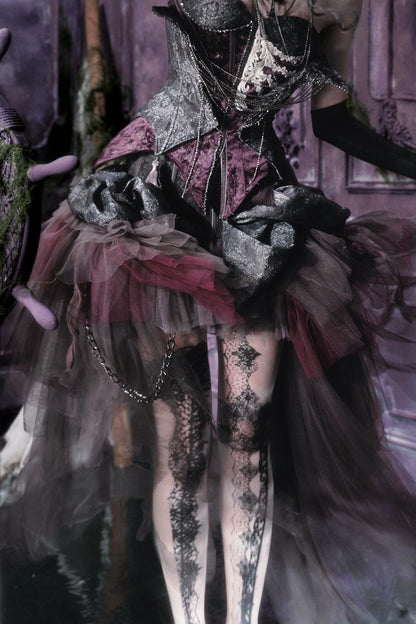 Asymmetrischer Gothic-Meshrock