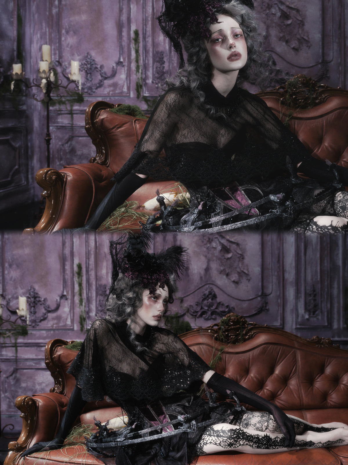 Gothic Black Lace Cape