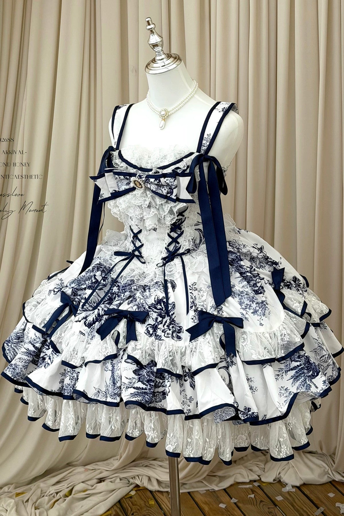 Blue Porcelain Floral Dress Set